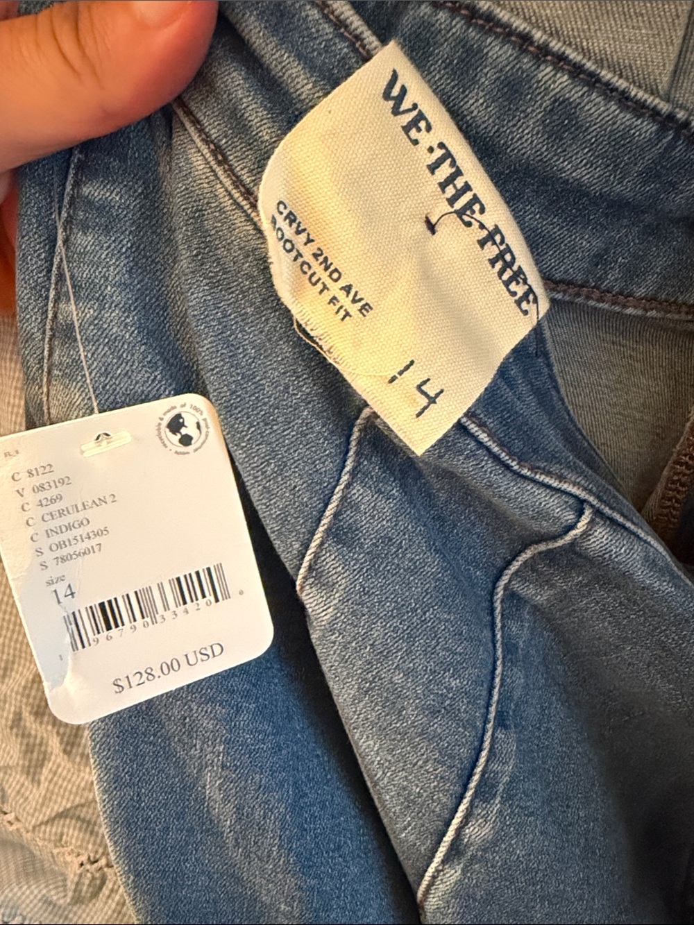 Free People Blue Denim Strapless Jumpsuit - Picture 9 of 9